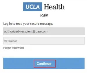 Click on UCLA MedNet email Continue button